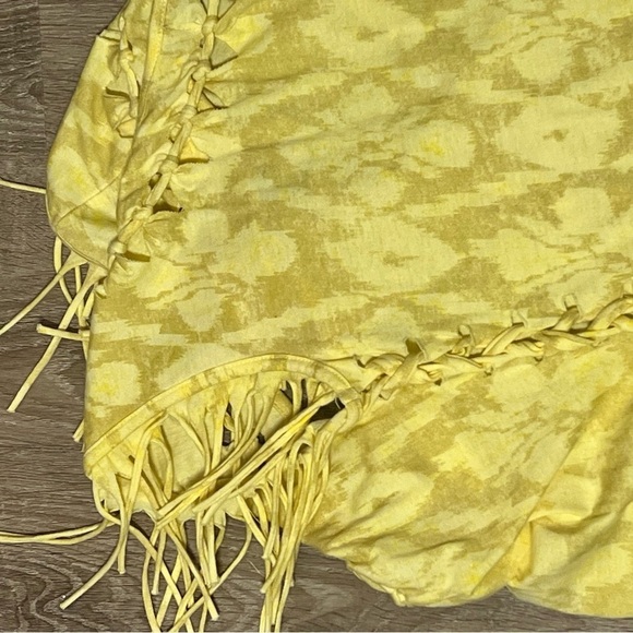 Y2K Vintage Havana Bright Yellow Fringe Women's Top Dress Size S Beach Festival‍ - Picture 3 of 7